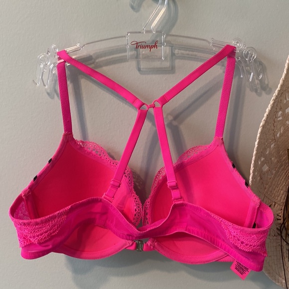 💖BEYOND SEXY La Senza limited edition ribbon & jewel embellished bra 36A PINK - Picture 5 of 11